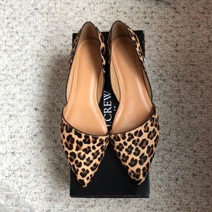 JCREW ZOE LEOPARD CALF HAIR D’ORSAY FLATS